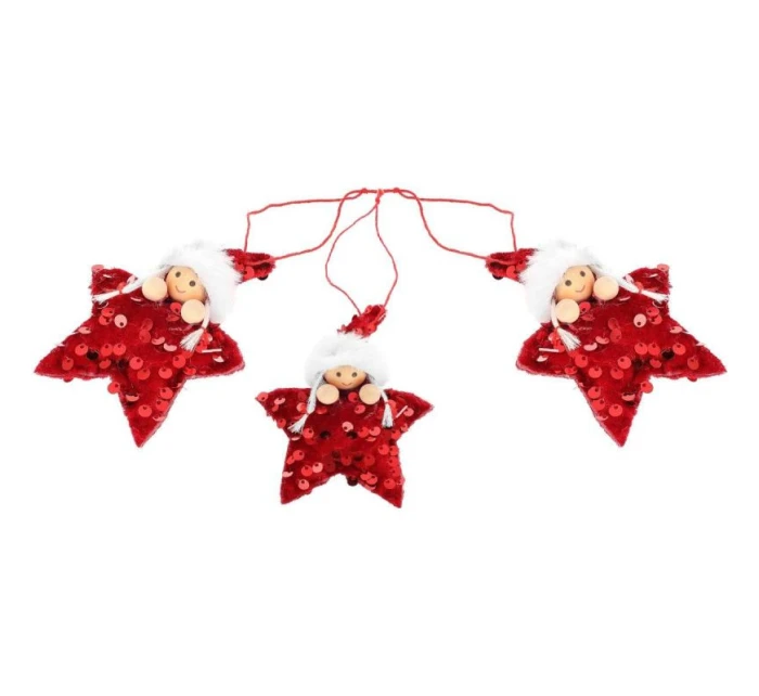 SADA PRÍVESKOV 3 KS HVIEZDIČKY BÁBIKY FLITRE ČERVENÁ