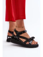 Sandały Damskie Z Kokardką D&A CR956 Czarne