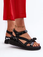 Sandały Damskie Z Kokardką D&A CR956 Czarne