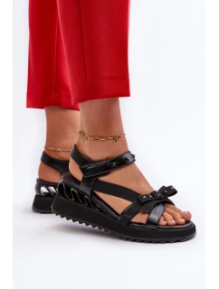 Sandały Damskie Z Kokardką D&A CR956 Czarne