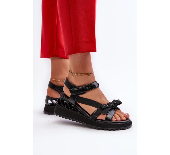 Sandały Damskie Z Kokardką D&A CR956 Czarne