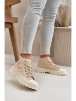Trampki Damskie Z Cholewką Za Kostkę Big Star OO274006 Beżowe