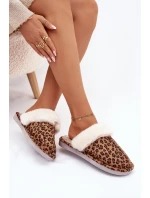 Dámske domáce papuče s kožušinou - panter Aceline