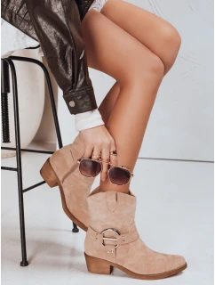 Dámske semišové kovbojské topánky béžové FashionStreet ZY1301