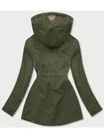 Dámska obojstranná bunda v khaki farbe parka / prešívaná (CAN-621)