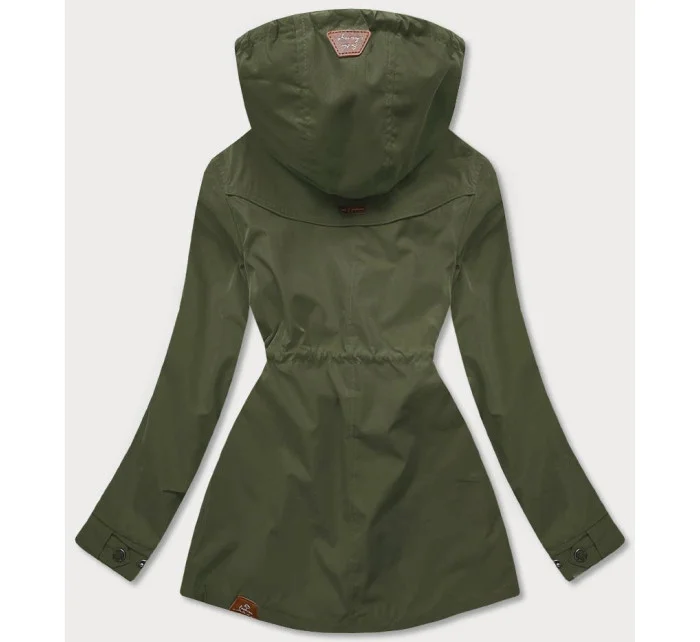 Dámska obojstranná bunda v khaki farbe parka / prešívaná (CAN-621)