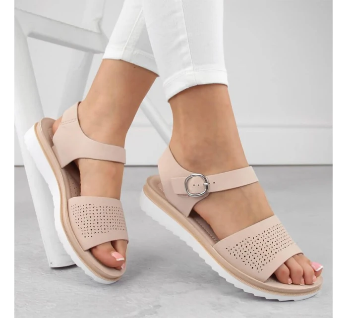 Sergio Leone W SK53N béžové lodičky na platforme a podpätku