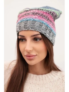 Čiapka s fleecom Krystyna K207 fialová+ružová