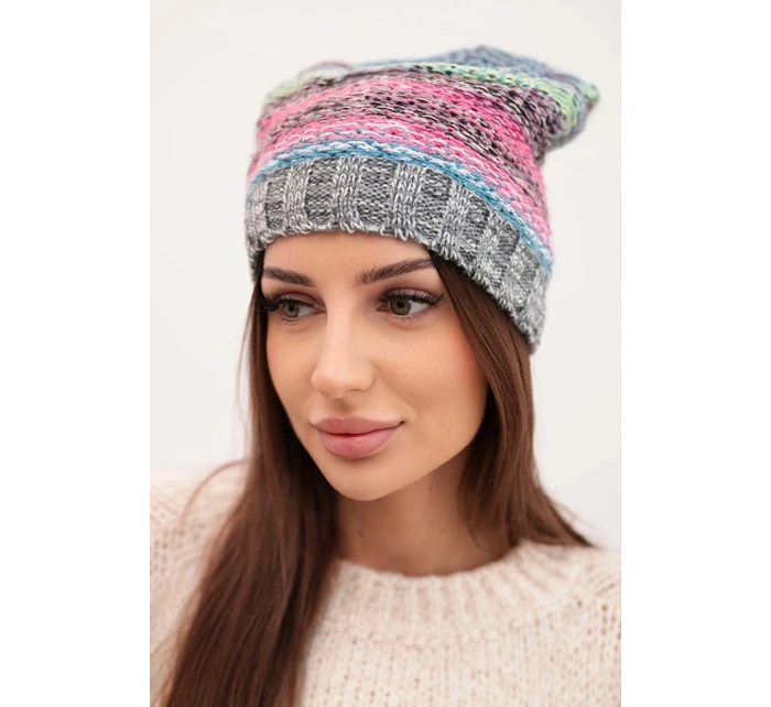 Čiapka s fleecom Krystyna K207 fialová+ružová Čiapka s fleecom Krystyna K207 fialová+ružová