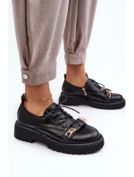 Damskie Skórzane Półbuty D&A MR870-80 Czarne