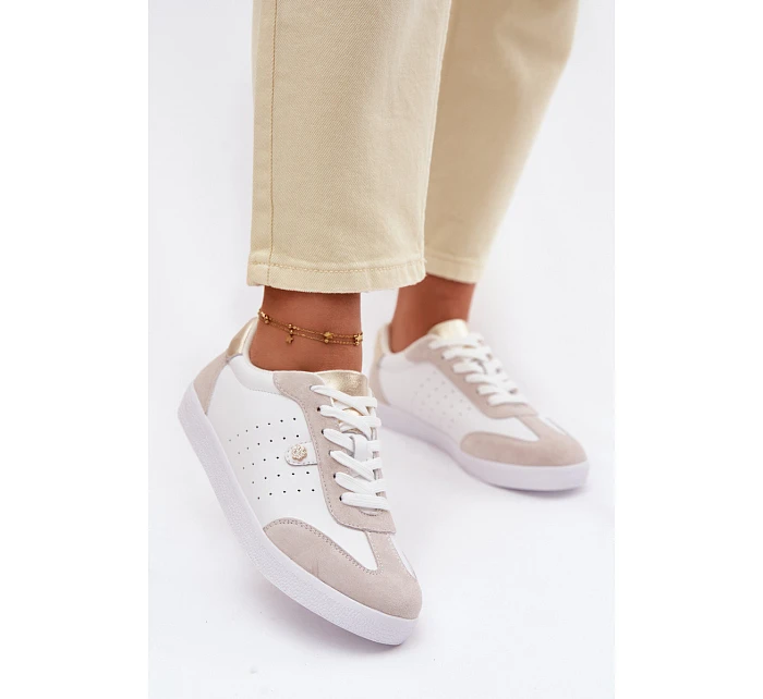 Dámské tenisky z pravé kůže LR61-7091 Bílé