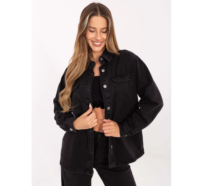 Košeľa D80026BI11280B158 čierna