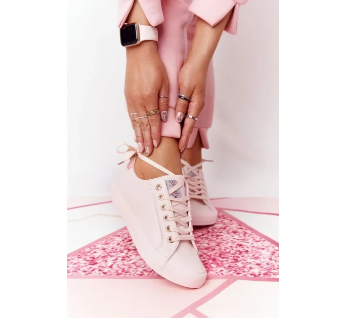 Dámské Kožené Tenisky CROSS JEANS HH2R4004C Růžové Dámské Kožené Tenisky CROSS JEANS HH2R4004C Růžové