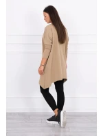 Oversize halenka s potiskem model 18743426 rtů camel - K-Fashion