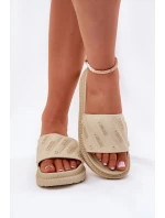 Klapki Damskie Na Platformie Big Star RR274A542 Beżowe