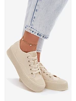 Dámské tenisky na platformě Big Star TT274271 Béžové