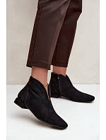 Nízké kotníkové boty s výřezem na zip Ploché podpatky Černé model 22320445 - Boto Nízké kotníkové boty s výřezem na zip Ploché podpatky Černé model 22320445 - Boto