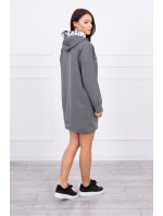 Oversize šaty s kapucňou graphite