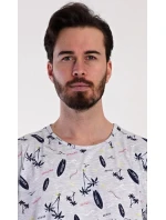 Pánska nočná košeľa Surfing Grey s potlačou - Vienetta Pánska nočná košeľa Surfing Grey s potlačou - Vienetta