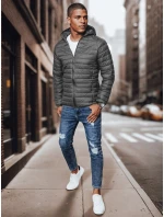 Pánská přechodná prošívaná tmavě šedá bunda Dstreet model 21968711 - FashionStreet