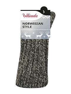 Zimné unisex ponožky NORWEGIAN STYLE SOCKS – BELLINDA – čierna