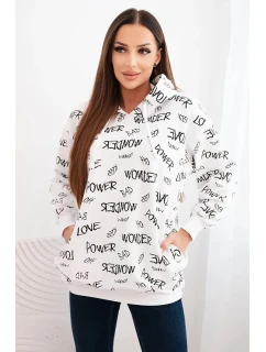 Mikina s nápisy bílá