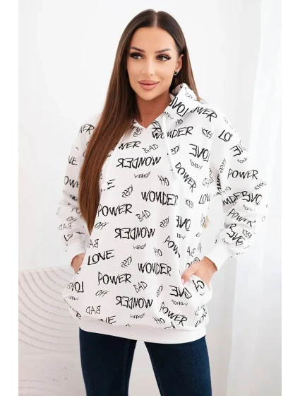 Mikina s nápisy bílá Mikina s nápisy bílá