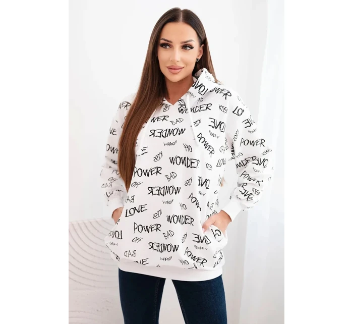 Mikina s nápisy bílá Mikina s nápisy bílá