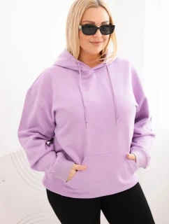 Dámská mikina s kapucí a model 21723113 Plus Size z bavlny fialová - K-Fashion