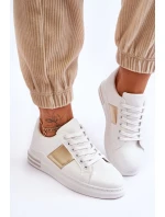 Klasické sportovní boty bílé a zlaté Follow Me Klasické sportovní boty bílé a zlaté Follow Me