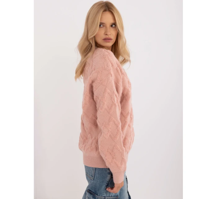 Sweter AT SW model 20463761 jasny różowy - FPrice Sweter AT SW model 20463761 jasny różowy - FPrice