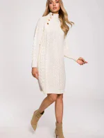 Dámske svetrové šaty M635 beige - Made Of Emotion L/XL
