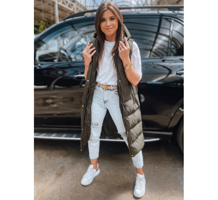 Dámská prošívaná vesta zelená Dstreet model 21965509 - FashionStreet Dámská prošívaná vesta zelená Dstreet model 21965509 - FashionStreet