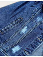 Tmavomodrá dámska džínsová bunda (D3578)
