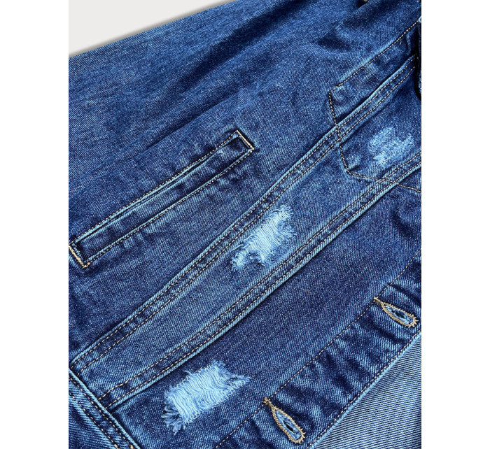 Tmavomodrá dámska džínsová bunda (D3578)