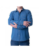 Tommy Jeans Tjm Bavlnená džínsová košeľa Mid Indigo M DM0DM08399-447 muži