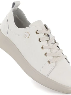 Dámské béžové kožené polobotky model 22116512 dámské - VINCEZA