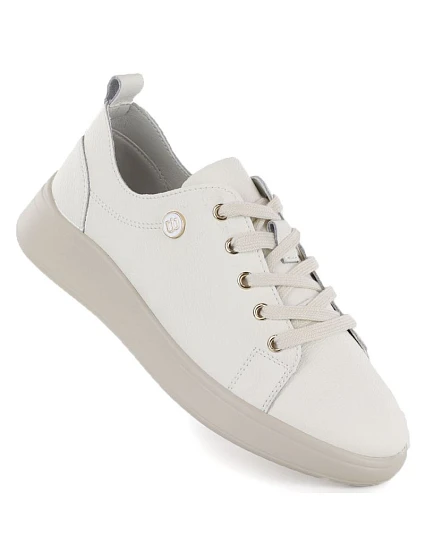 Dámske béžové kožené poltopánky Vinceza 41508 dámske