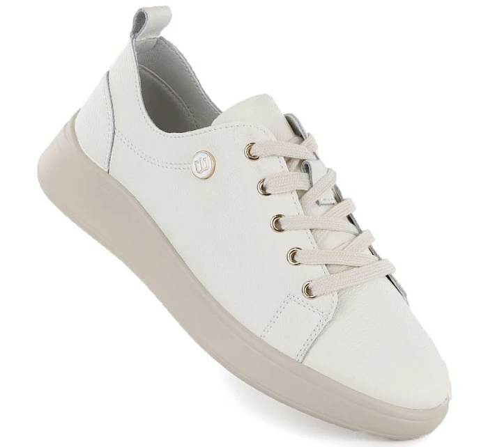 Dámske béžové kožené poltopánky Vinceza 41508 dámske