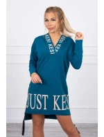 Morské šaty s kapucňou a potlačou