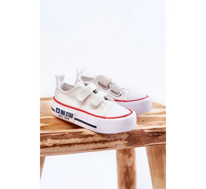 Dětské látkové tenisky se suchým zipem BIG STAR model 21594950 Bílá - Big Star Shoes