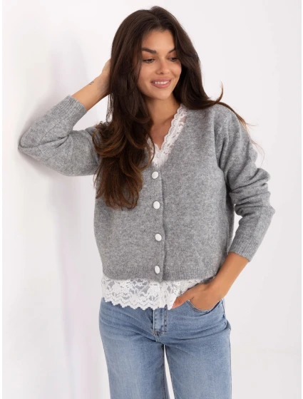 Dámsky sveter PM SW F513.16 Grey with ecru - FPrice