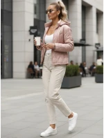 Dámská prošívaná bunda s kapucí světle růžová Dstreet model 21995830 - FashionStreet