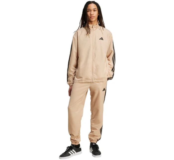 Pánske tepláky adidas Sportswear Basic 3-Stripes Woven Tracksuit Beige JX3149