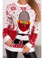 Vianočný sveter so Santa Clausom ecru