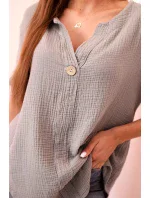 Dámská mušelínová košile s knoflíkem fango Dámská mušelínová košile s knoflíkem fango