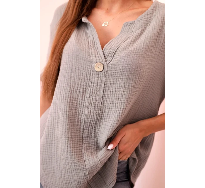 Dámská mušelínová košile s knoflíkem fango Dámská mušelínová košile s knoflíkem fango
