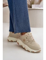 Zateplené Dámské Sportovní Boty Na Na Platformě Béžové model 21668469 - Boto