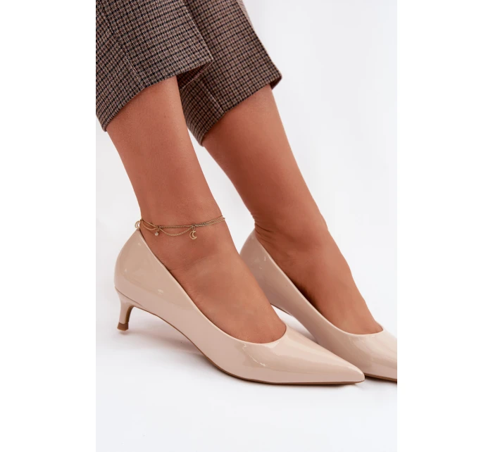 Lakované lodičky na nízkém podpatku Béžové Girela Lakované lodičky na nízkém podpatku Béžové Girela