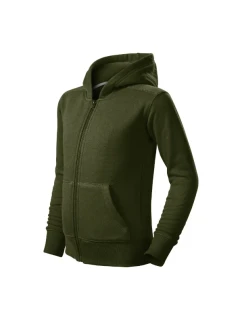 Trendy mikina na zips pre deti vojenská